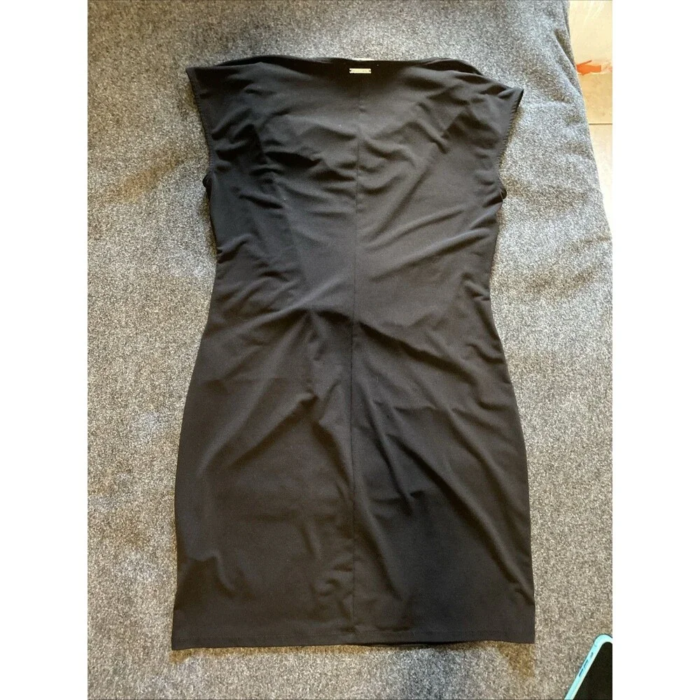 MICHAEL Michael Kors Black Draped Knot-Front Mini Dress Large